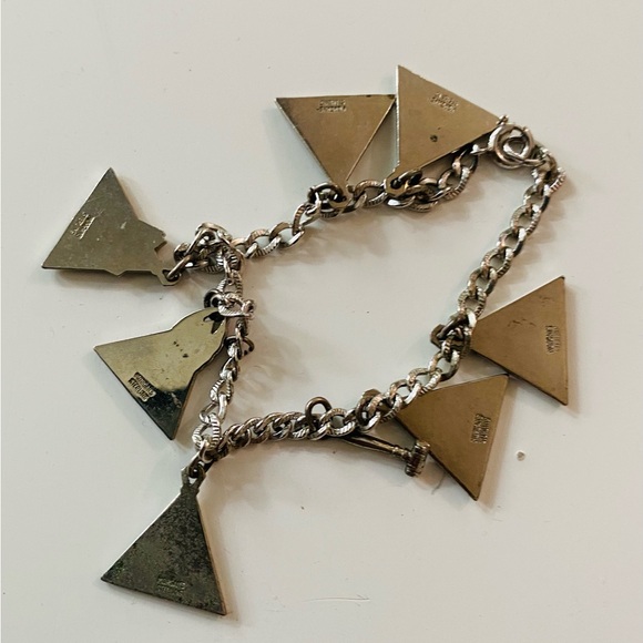 Sterling Silver Charlas Bracelet - Sorority - Pyramids - Vintage - Picture 8 of 13